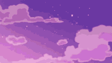clouds purple aesthetic stars