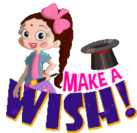 Make A Wish Chutki Sticker - Make A Wish Chutki Chhota Bheem Stickers