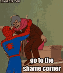 Go To The Shame Corner GIF - Go To The Shame Corner Spiderman GIFs