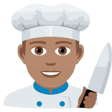 chef joypixels cook chefs hat kitchen knife