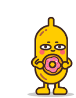 Donut Banana Sticker - Donut Banana Emoji Stickers