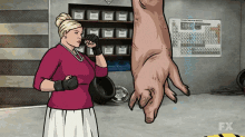 archer pam poovey punch pig boxing