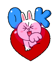 Okay Heart Sticker - Okay Heart Cony Stickers