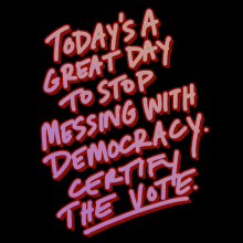 Todays A Great Day To Stop Messing With Democracy Certify The Vote GIF - Todays A Great Day To Stop Messing With Democracy Democracy Certify The Vote GIFs