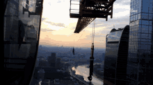 climbing cityscape agile climb tower crane