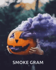smoke purple smoke pumpkin halloween