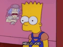 Hello Joe Ghost GIF - Hello Joe Ghost Bart Simpsons GIFs