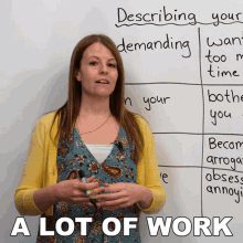 A Lot Of Work Emma GIF - A Lot Of Work Emma Learn English With Emma GIFs