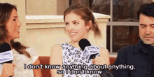 When Ppl Ask About My Dating Life GIF - Anna Kendrick I Dont Know Anything I Dont Know GIFs
