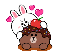 Eat Cake Sticker - Eat Cake Brown And Cony Stickers