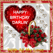 Birthday Card Darlin GIF - Birthday Card Darlin With All My Love GIFs