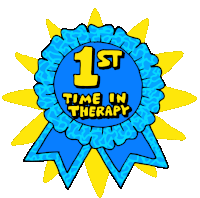 1st Time In Therapy Ribbon Sticker - 1st Time In Therapy Ribbon Sun Stickers