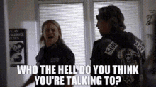 Sons Of Anarchy Jax Teller GIF - Sons Of Anarchy Jax Teller Who The Hell Do You Think Youre Talking To GIFs