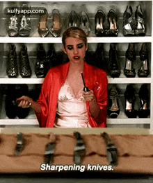 sharpening knives. scream queens i miss this show q hindi