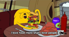 Really Tho GIF - Adventure Time Jake I Love Food More Than I Love People GIFs