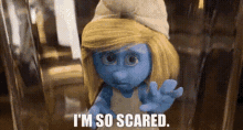 The Smurfs Smurfette GIF - The Smurfs Smurfette Im So Scared GIFs