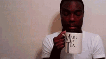 tea mug of tea drinking tea