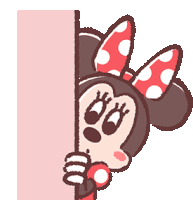 Minnie Mouse Peeking Sticker - Minnie Mouse Peeking Sneaking Stickers