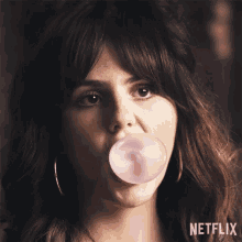 Popping Bubble Gum Korina GIF - Popping Bubble Gum Korina Army Of Thieves GIFs