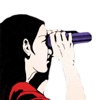 Spying With Binoculars Rani Lakshmi Bai Sticker - Spying With Binoculars Rani Lakshmi Bai Amar Chitra Katha Stickers