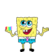 Sponge Bob Square Pants Smile Sticker - Sponge Bob Square Pants Smile Rainbow Stickers