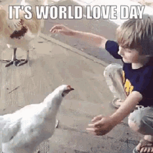 World Love Day Hug GIF - World Love Day Hug Chicken GIFs