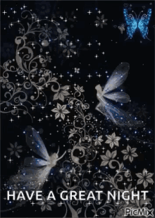 Butterflies And Fairies Goodnight GIF - Butterflies And Fairies Goodnight Greetings GIFs