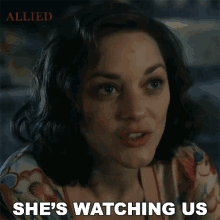 shes watching us marion cotillard marianne beausejour allied shes looking at us