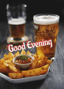 Good Evening Beer GIF - Good Evening Beer Potato Wedges GIFs