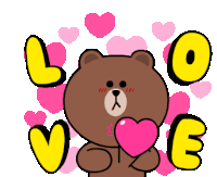 Brown And Cony Love Sticker - Brown And Cony Love Hearts Stickers