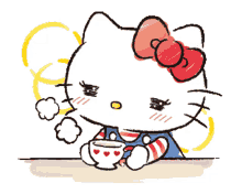 hello kitty tea kawaii cute drink