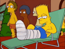 Broken Leg GIF - Broken Leg Bart Simpson Sign GIFs