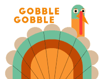 Thanksgiving Turkey Sticker - Thanksgiving Turkey Gobble Stickers