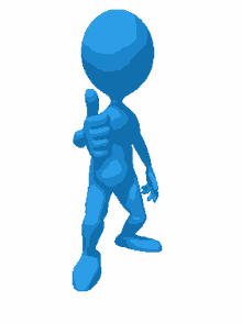 blue thumbs up thumbs down stick figure 3d