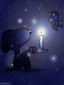 sweet dreams good night snoopy candle starry