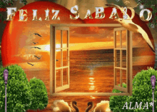 Feliz Sabado Window GIF - Feliz Sabado Window Text GIFs