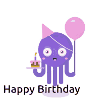happy birthday octopus cake balloon cute