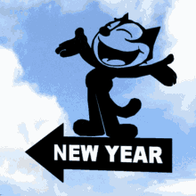 Happy New Year Happy New Year With Felix GIF - Happy New Year Happy New Year With Felix Felix The Cat GIFs