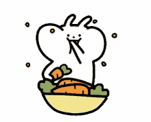 usagyuuun usagyuuun sticker eating carrots