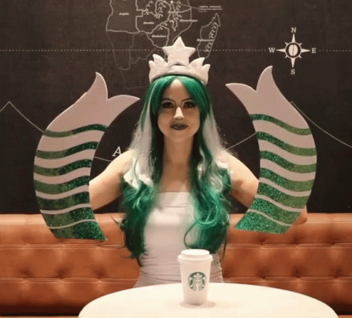 Cosplay Starbucks GIF.
