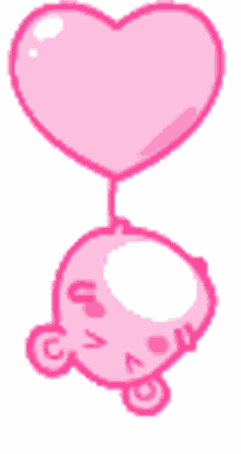 bobinini heart balloon floating pink