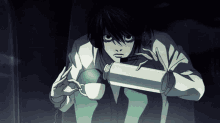 Letter L Coffee GIF - Letter L Coffee Death Note GIFs