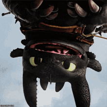 toothless upside down httyd playful