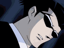anime big o mecha robot remove sunglasses