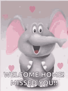 elephant hug love hearts welcome home