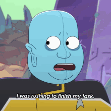 i was rushing to finish my task vendome star trek lower decks rushed to finish as fast as i could