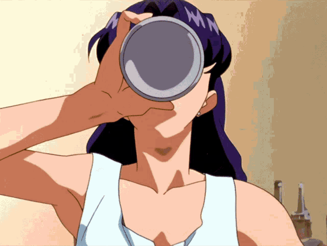 Misato Evangelion GIF - Misato Evangelion Beer GIFs.