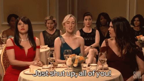 Saoirse Ronan Shut Up GIF - Saoirse Ronan Shut Up Be Quiet GIFs