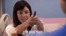 Stay Back Slut April Ludgate GIF - Stay Back Slut April Ludgate Parks And Rec GIFs
