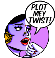 Indian Woman Saying "Plot Twist!" In Hindi Sticker - Obscure Emotions Plot Mey Twist Purple Stickers